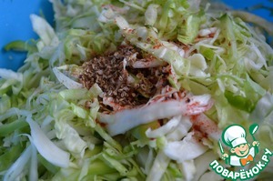 Овощной салат с острой заправкой
